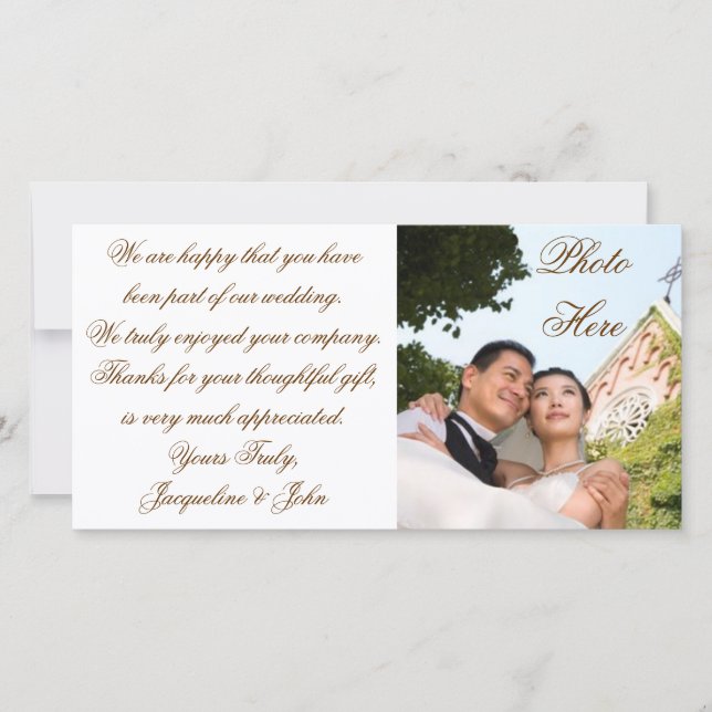 Fotokort ~ Bröllop Tack Kort (Framsida)