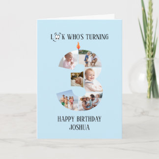 Fotokort för 3:e födelsedagen kort