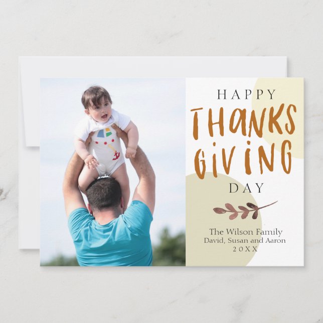 Fotokort för abstrakt Färg höst - Thanksgiving Meddelande (Framsida)