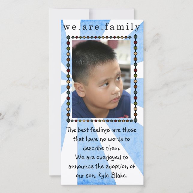 fotokort för adoption meddelande (Framsida)