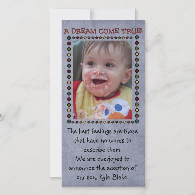 fotokort för adoption meddelande (Framsida)