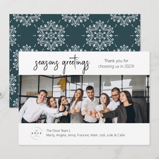 Fotokort för affärsteamet julkort (Fram/baksida)