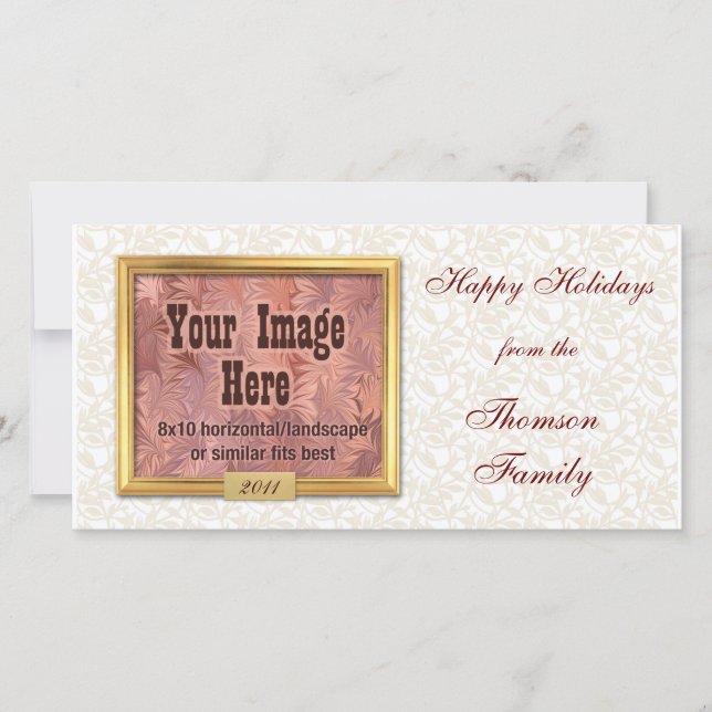 Fotokort för Anpassningsbarna guld Ram Julkort (Framsida)