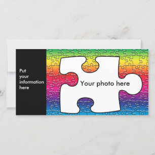 Fotokort för autism puzzle biet, mall