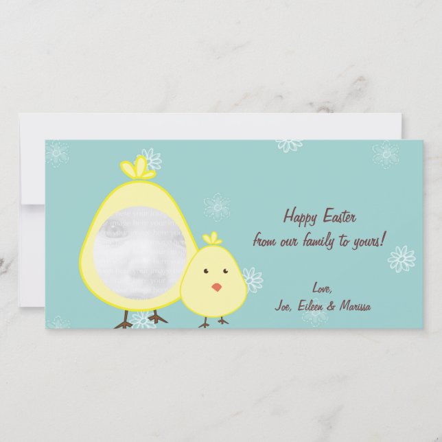 Fotokort för baby Chick Påsk Julkort (Framsida)