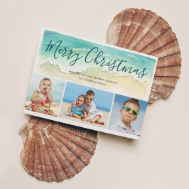 Fotokort för Beach Vacation God jul Julkort