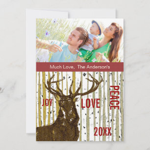 Fotokort för Birch Träd Hjort-familjen