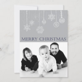 Fotokort för Blue God jul Family Photo Helgdag Julkort