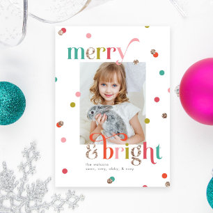 Fotokort för Bright- och Merry-Helgdag Julkort