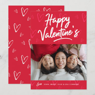 Fotokort för Bright Red Hearts Alla hjärtans dag
