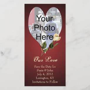 Fotokort för bröllop eller Valentine Anpassningsba Spara Datumet