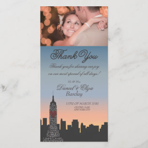 Fotokort för Bröllop Tack i Empire state Byggnad Kort