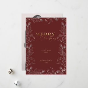 Fotokort för calligrafi i God jul guld Julkort