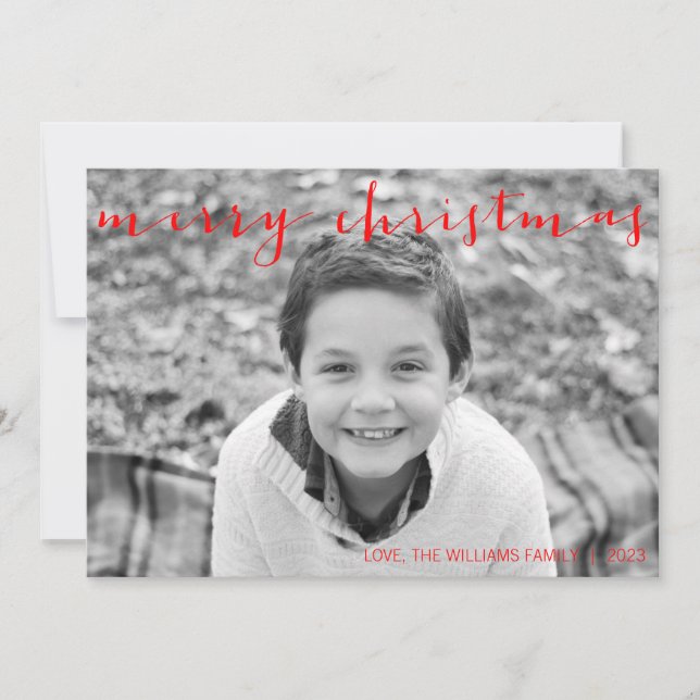 Fotokort för Calligraphy God jul-Vågrät Julkort (Framsida)