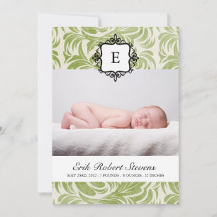 Fotokort för Classy Birth-meddelande Meddelande