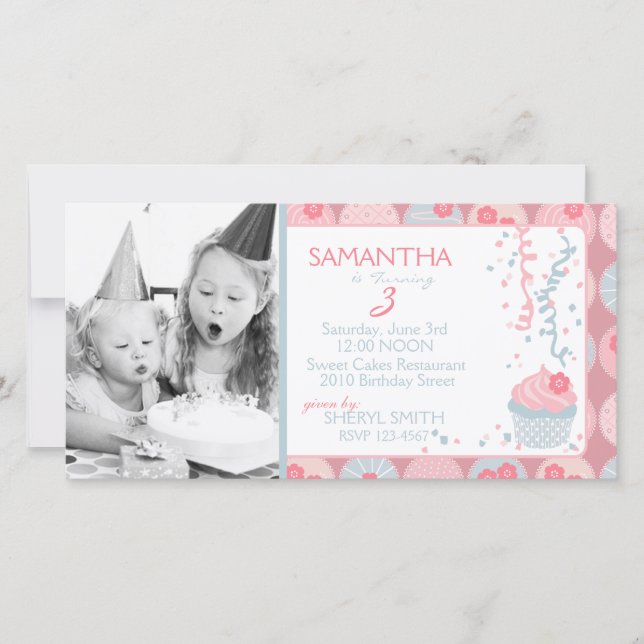 Fotokort för Darling Girl-inbjudan (Framsida)