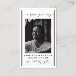 Fotokort för elegant Modern Funeral Memorial Praye Visitkort