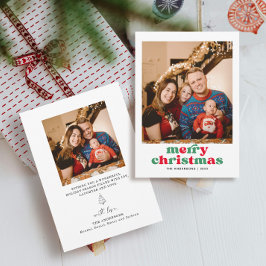 Fotokort för enkel familj i God jul Inbjudningar
