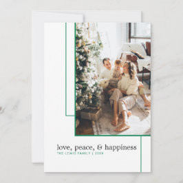 Fotokort för enkel Grönt-Helgdag Julkort