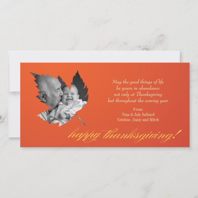 Fotokort för enkel Thanksgiving och Elegant Julkort (Framsida)