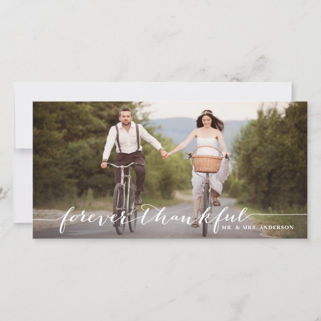 Fotokort för evig, handskriven Tack (Framsida)