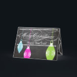 Fotokort för familjen Chalkboard God jul Helgkort<br><div class="desc">Filigree Aesthetic Retro Lime Green Rosa and Blue Ornaments on Chalkboard Typography jul Photo Card</div>
