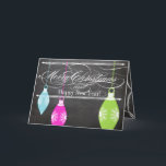 Fotokort för familjen Chalkboard God jul Helgkort<br><div class="desc">Filigree Aesthetic Retro Lime Green Rosa and Blue Ornaments on Chalkboard Typography jul Photo Card</div>