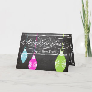 Fotokort för familjen Chalkboard God jul Helgkort