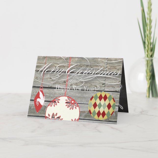Fotokort för familjen Chalkboard God jul Helgkort (Framsida)
