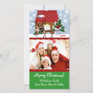 Fotokort för familjen Gingerbröd House Chirstmas Julkort