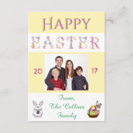 Fotokort för familjen Glad påsk Bunny Anpassa Inbjudningar