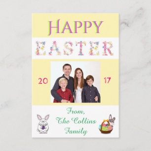 Fotokort för familjen Glad påsk Bunny Anpassa Inbjudningar