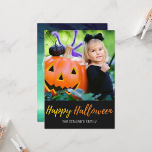 Fotokort för familjen Halloween Haunted Pumpkins T Kort