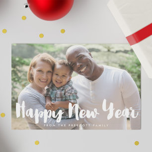 Fotokort för familjen Modern Gott nytt år Julkort
