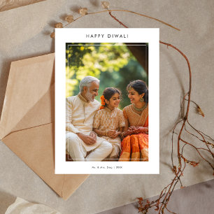 Fotokort för familjen Modern Lycklig Dewali Julkort