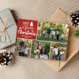 Fotokort för Family God jul Helgdag Julkort