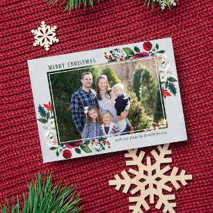 Fotokort för Family God jul Helgdag Julkort