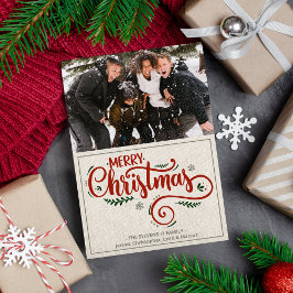 Fotokort för Family God jul Helgdag Julkort