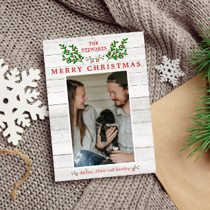 Fotokort för Family God jul Helgdag Julkort