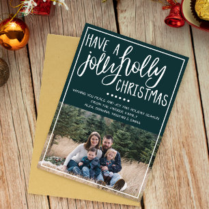 Fotokort för Family God jul Helgdag Julkort