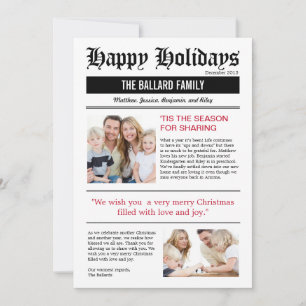 Fotokort för Family News Helgdag Julkort