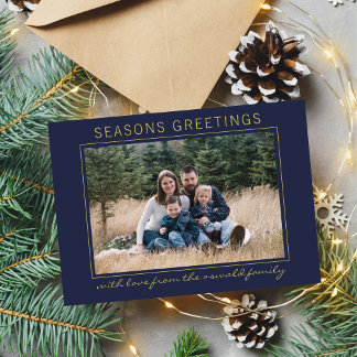 Fotokort för Family Säsonhälsningars Helgdag Julkort