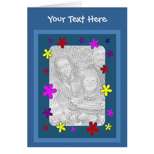 Fotokort för färgstarka Daisy Hälsningskort (Framsidan)