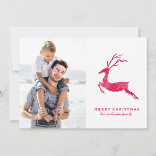 Fotokort för Festive Reindeer christmas Julkort