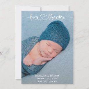 Fotokort för födelseattentat i Kärlek och Baby Meddelande