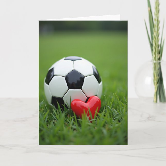 Fotokort för fotboll hjärta kärlek spel kort (Framsida)