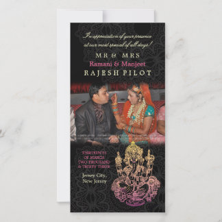 Fotokort för Ganesh Indian Bröllop Tack Kort