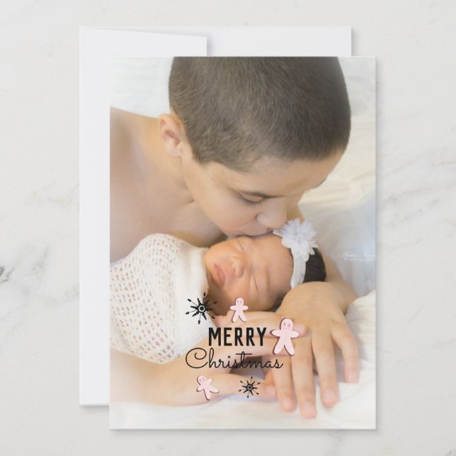 Fotokort för god jul Cookie Gingertea Inbjudningar (Framsida)