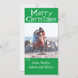 Fotokort för god jul Grönt Julkort