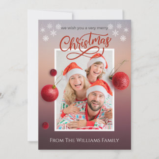 Fotokort för god jul Personlig-familjen Inbjudningar